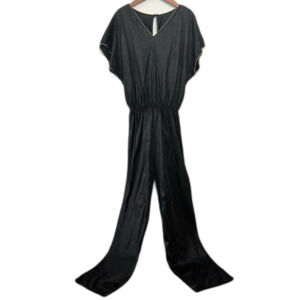 Lady Cameo Vintage Elegant Black Sleep Pajama Jumpsuit Size 3X Lightweight